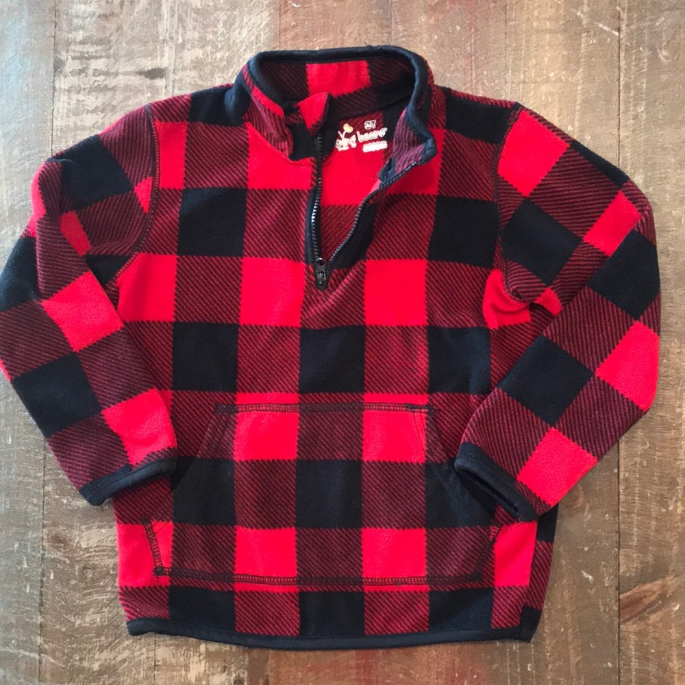 Buffalo plaid size 3T pullover fleece
